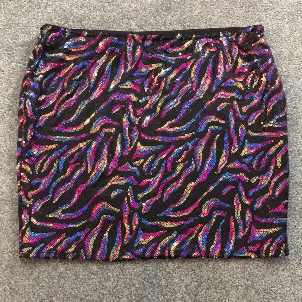 Lily White Multi Color Sequin Skirt